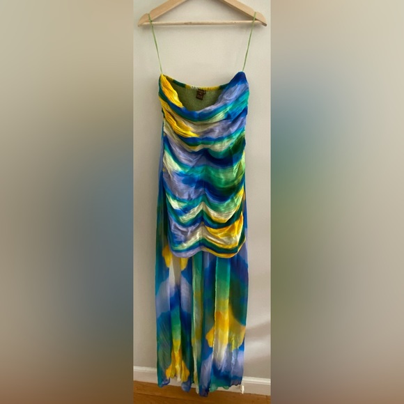 Anthropologie Vineet Bahl Blurred Sheer Mini Train Dress SIZE S new nwt - Picture 6 of 9